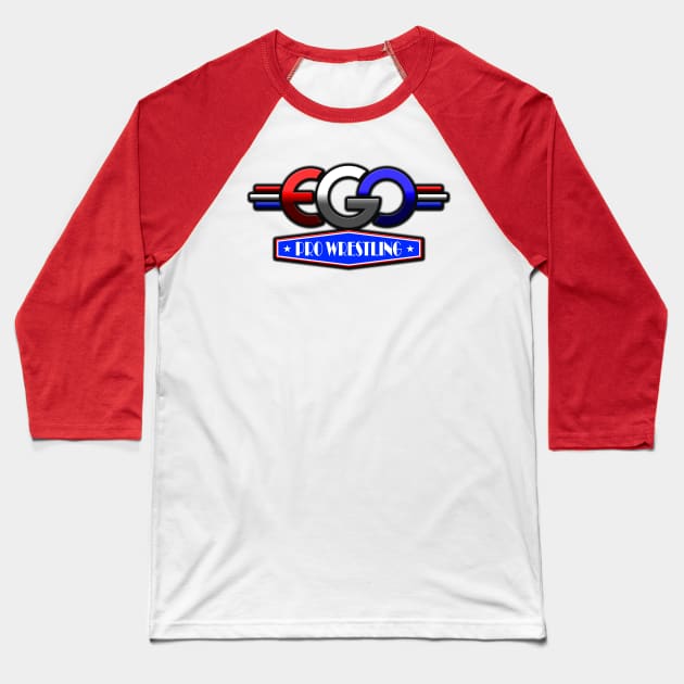 EGO Pro Wrestling - 3rd Logo RWB Baseball T-Shirt by egoprowrestling